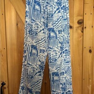 Blue and White Patterned Pants